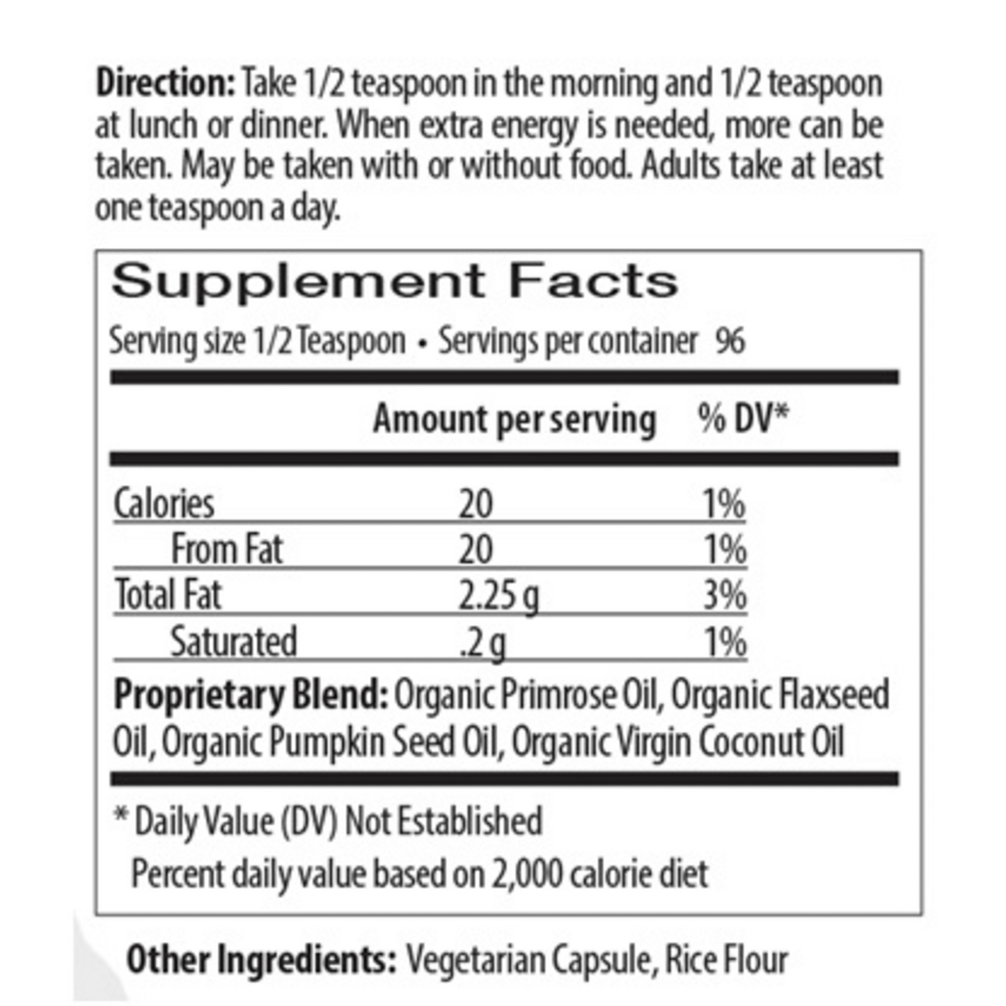 Plant Omega Oil